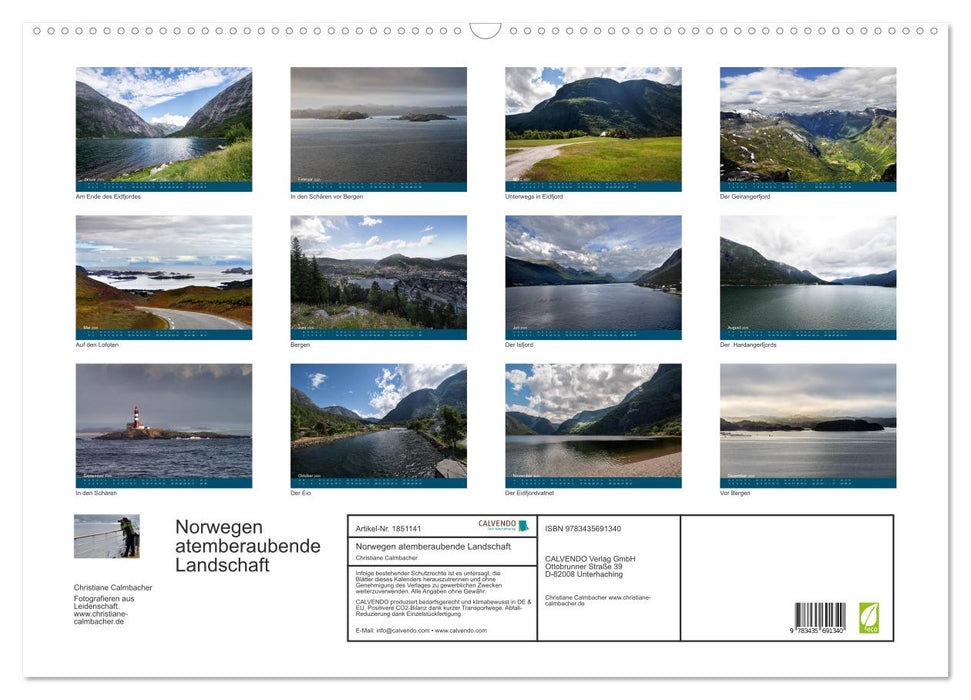 Norwegen atemberaubende Landschaft (CALVENDO Wandkalender 2025)