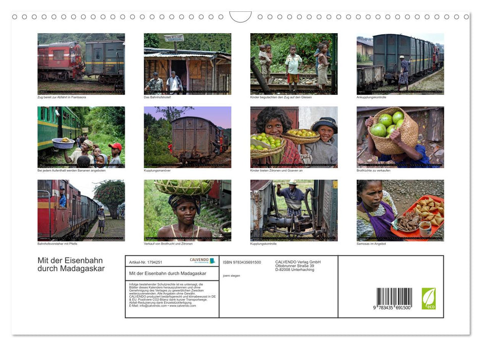 Mit der Eisenbahn durch Madagaskar (CALVENDO Wandkalender 2025)