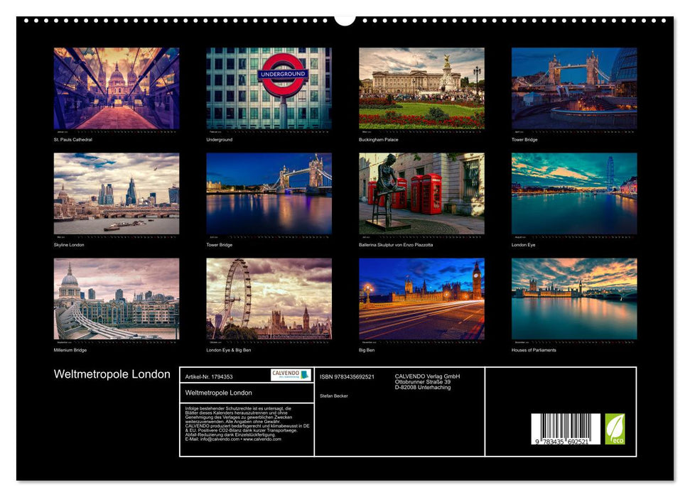Weltmetropole London (CALVENDO Premium Wandkalender 2025)