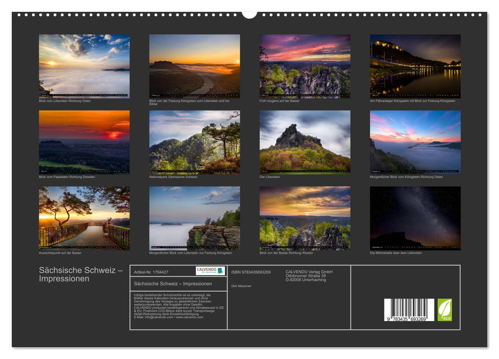 Sächsische Schweiz – Impressionen (CALVENDO Premium Wandkalender 2025)