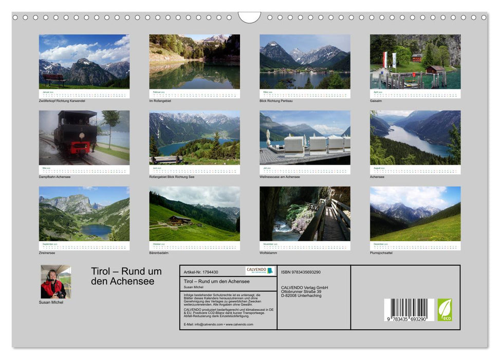 Tirol – Rund um den Achensee (CALVENDO Wandkalender 2025)