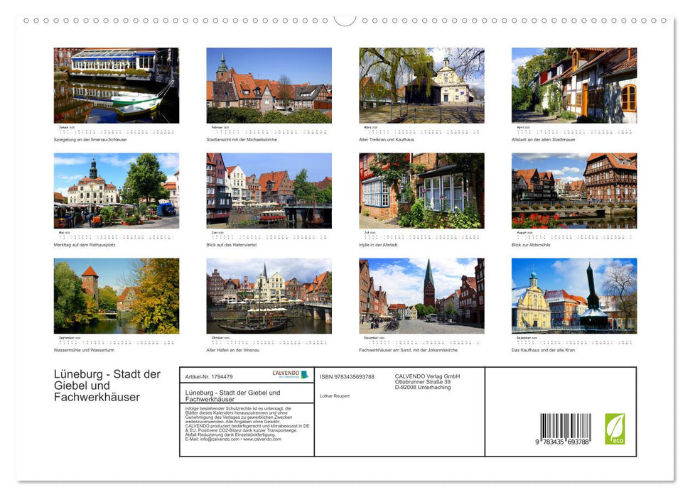 Lüneburg - Stadt der Giebel und Fachwerkhäuser (CALVENDO Premium Wandkalender 2025)