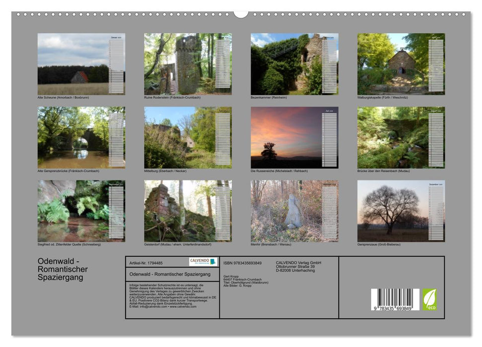 Odenwald - Romantischer Spaziergang (CALVENDO Premium Wandkalender 2025)