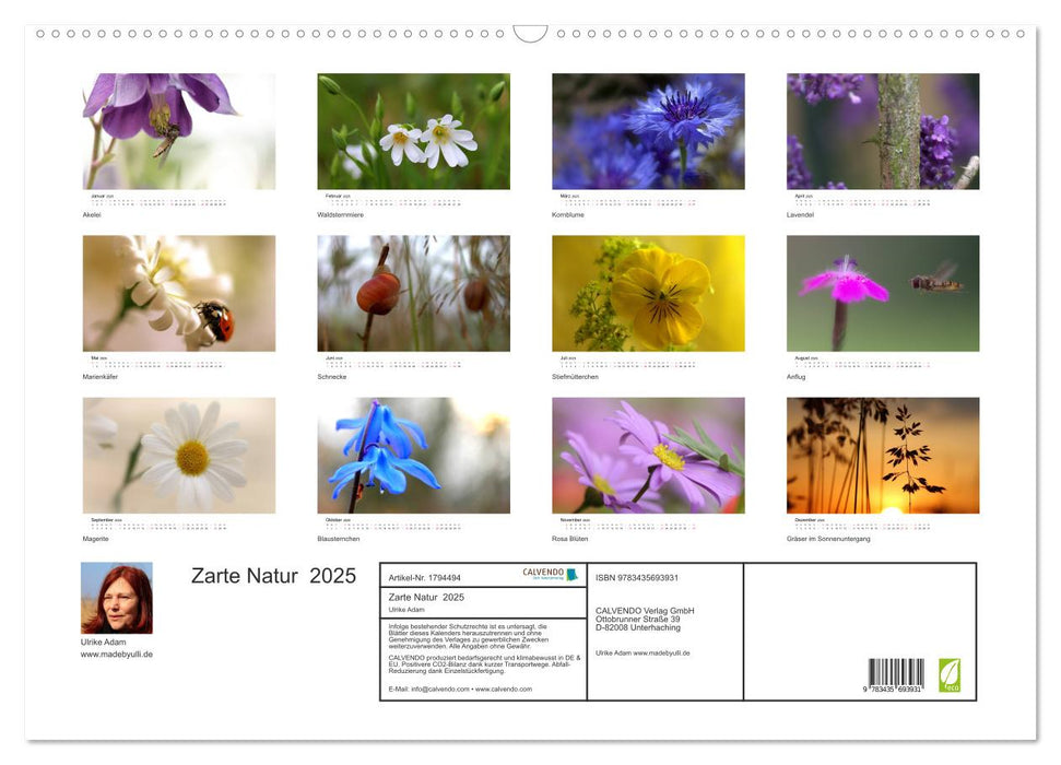 Zarte Natur 2025 (CALVENDO Wandkalender 2025)