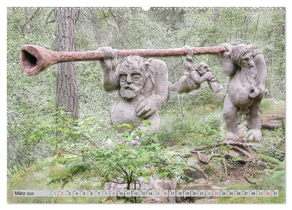Die Trolle von Gamleby - Schweden - Skulpturen von Jan Pol (CALVENDO Premium Wandkalender 2025)