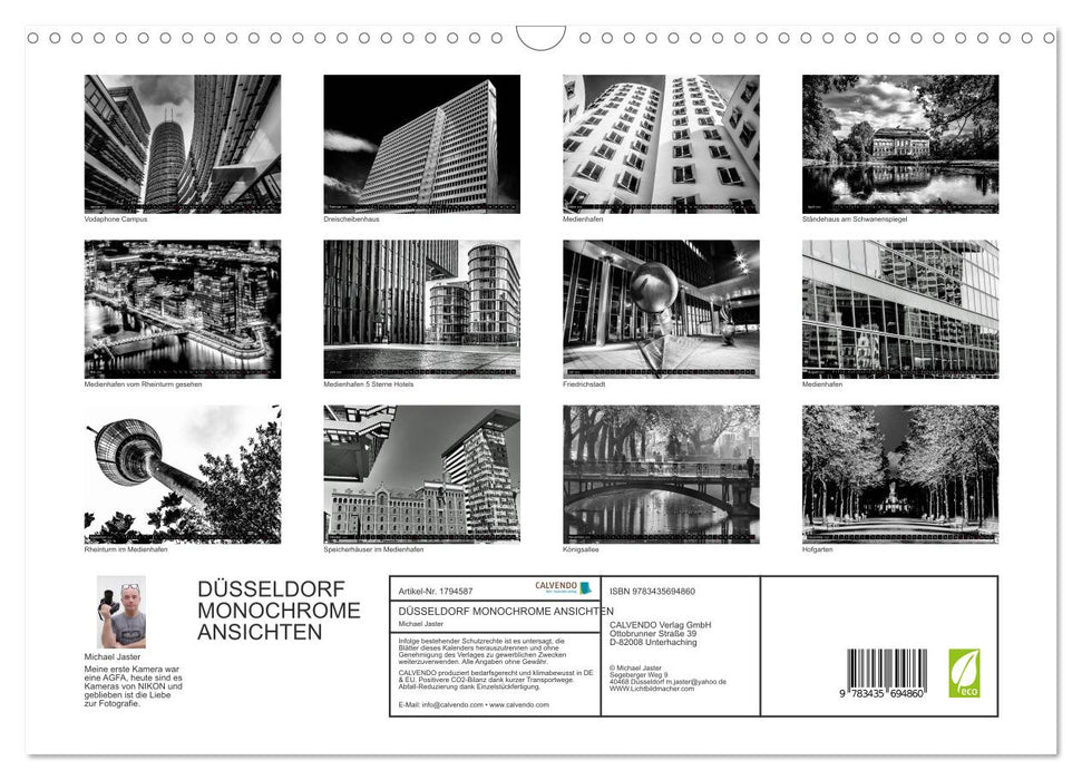 DÜSSELDORF MONOCHROME ANSICHTEN (CALVENDO Wandkalender 2025)