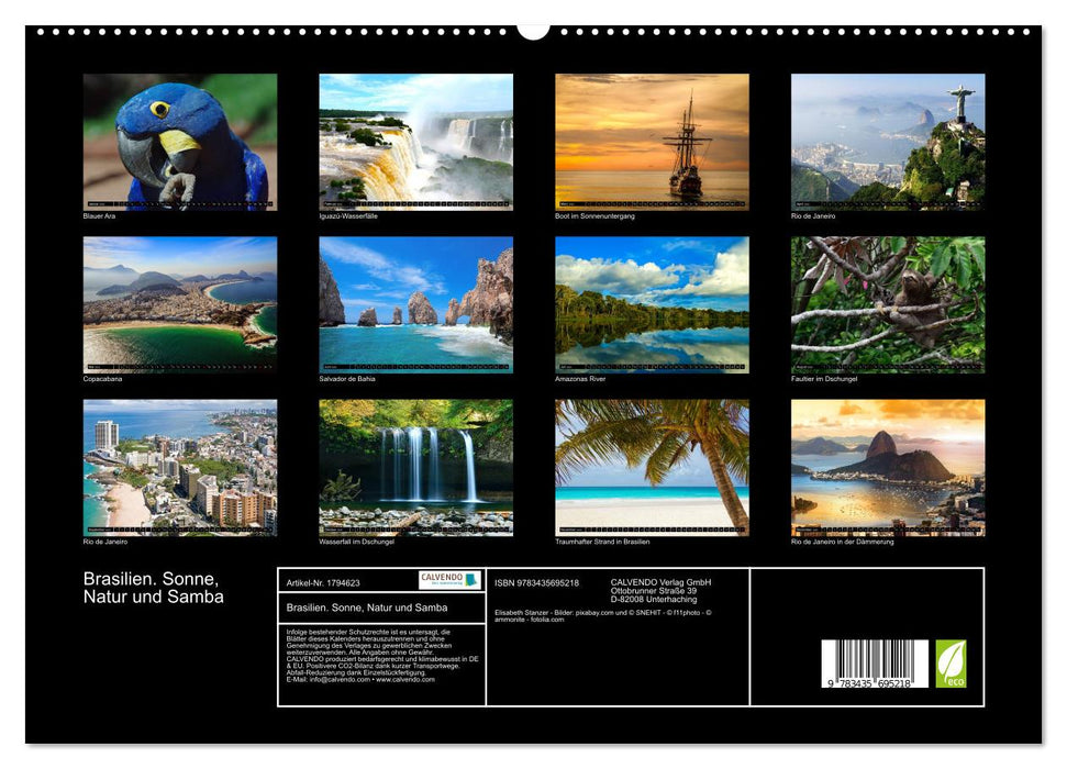 Brasilien. Sonne, Natur und Samba (CALVENDO Premium Wandkalender 2025)