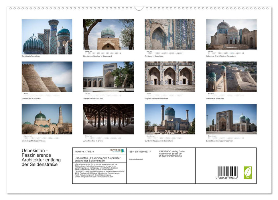 Usbekistan - Faszinierende Architektur entlang der Seidenstraße (CALVENDO Premium Wandkalender 2025)