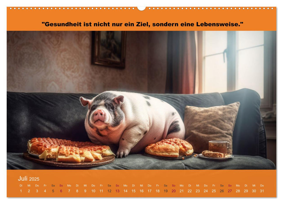 Der tierisch lustige Abnehmkalender (CALVENDO Premium Wandkalender 2025)