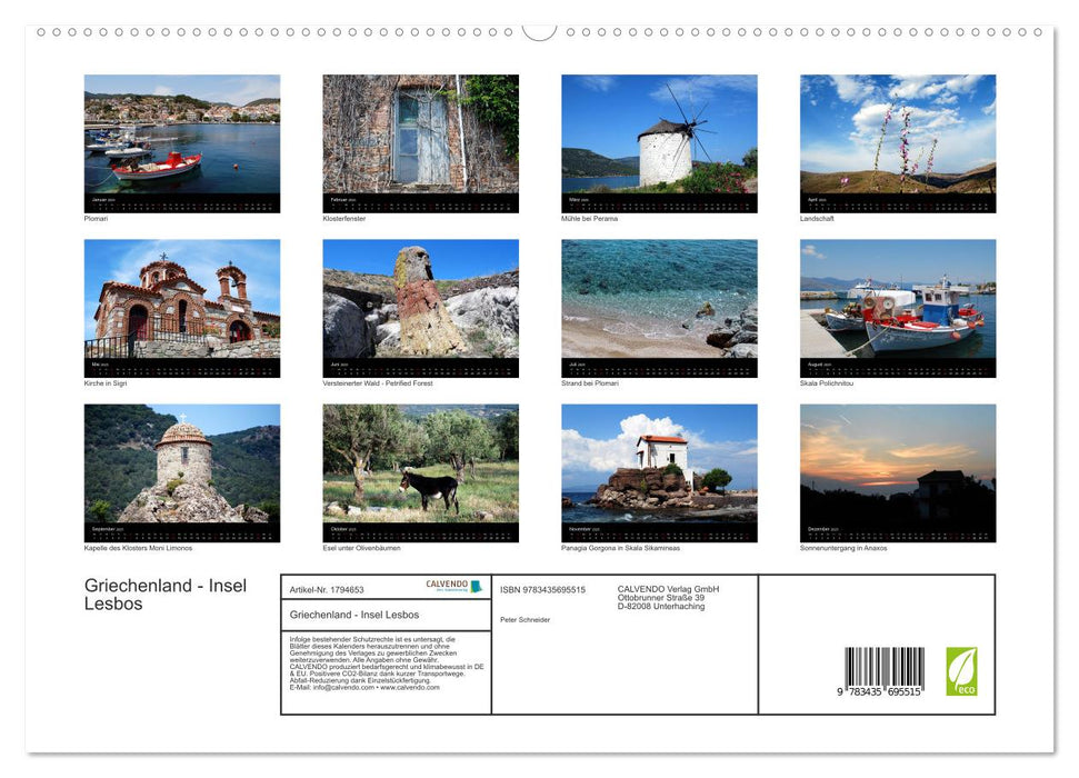 Griechenland - Insel Lesbos (CALVENDO Premium Wandkalender 2025)