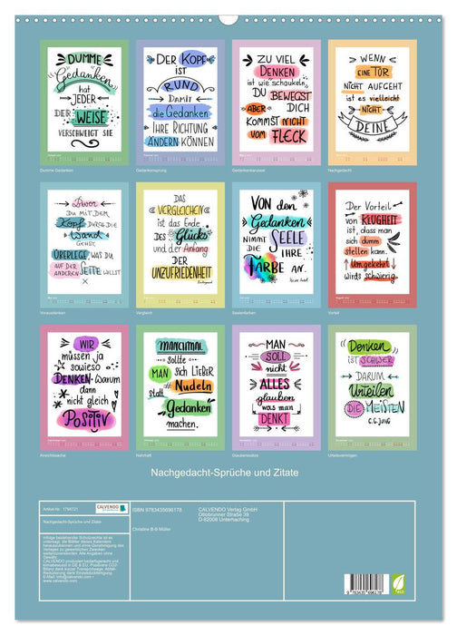 Nachgedacht-Sprüche und Zitate (CALVENDO Wandkalender 2025)