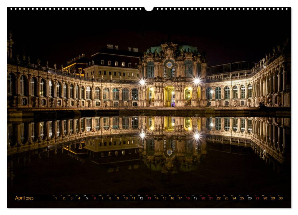 Eine Nacht in Dresden (CALVENDO Premium Wandkalender 2025)