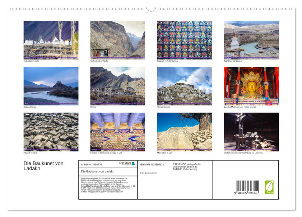 Die Baukunst von Ladakh (CALVENDO Premium Wandkalender 2025)