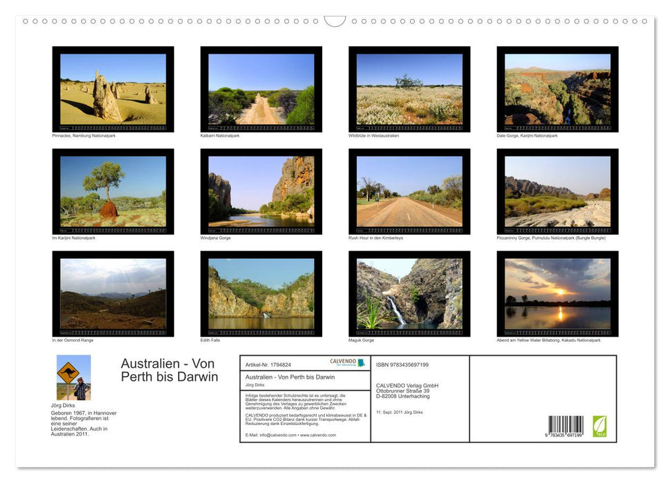 Australien - Von Perth bis Darwin (CALVENDO Wandkalender 2025)