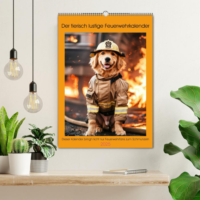 Der tierisch lustige Feuerwehrkalender (CALVENDO Wandkalender 2025)