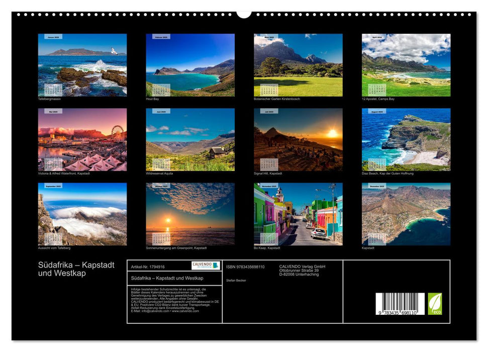Südafrika – Kapstadt und Westkap (CALVENDO Premium Wandkalender 2025)