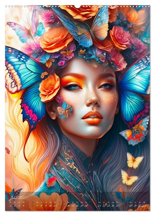 Mystische Frauen - Göttinnen der Metamorphose (CALVENDO Premium Wandkalender 2025)