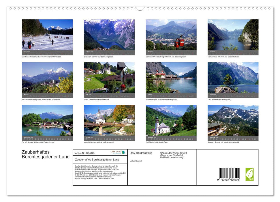 Zauberhaftes Berchtesgadener Land (CALVENDO Premium Wandkalender 2025)