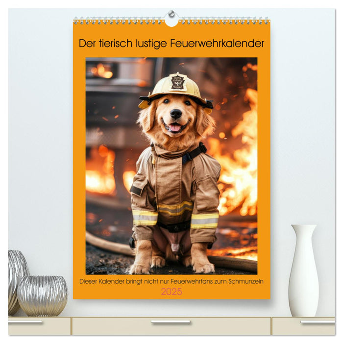 Der tierisch lustige Feuerwehrkalender (CALVENDO Premium Wandkalender 2025)