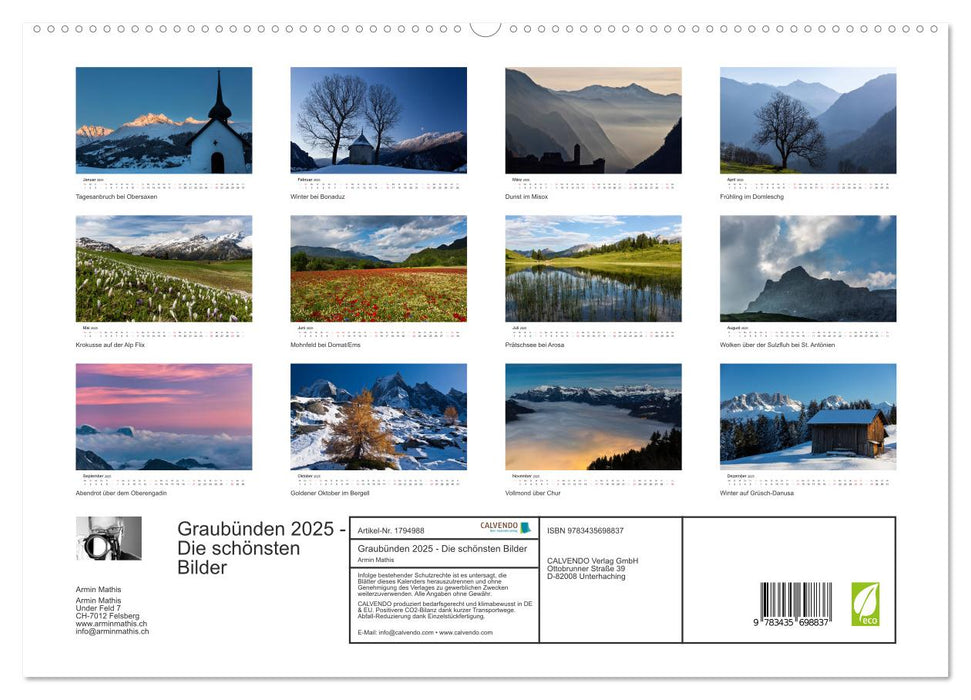 Graubünden 2025 - Die schönsten Bilder (CALVENDO Premium Wandkalender 2025)