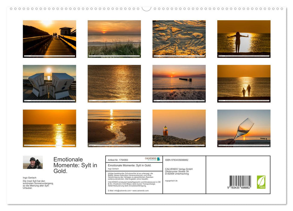 Emotionale Momente: Sylt in Gold. (CALVENDO Premium Wandkalender 2025)