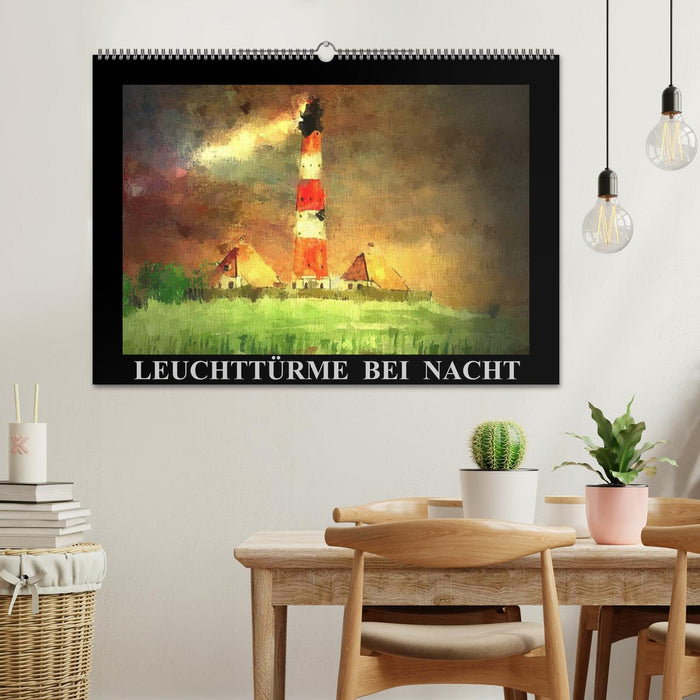 Leuchttürme bei Nacht (CALVENDO Wandkalender 2025)