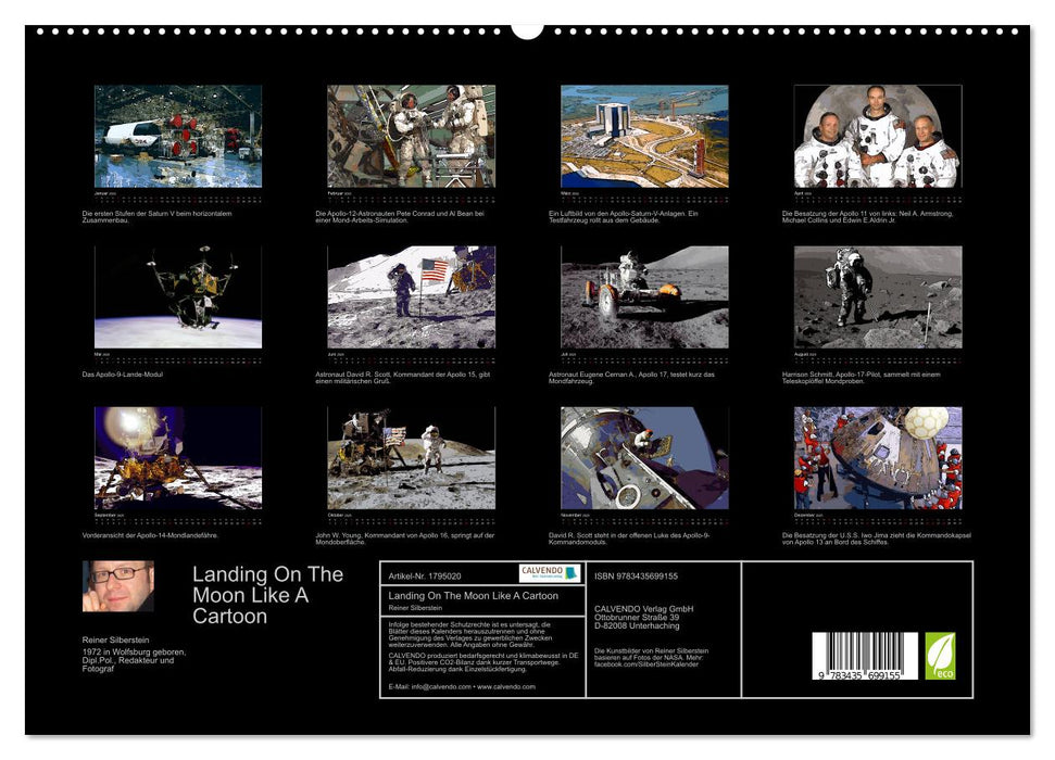 Landing On The Moon Like A Cartoon (CALVENDO Premium Wandkalender 2025)