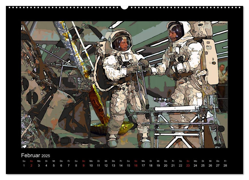 Landing On The Moon Like A Cartoon (CALVENDO Premium Wandkalender 2025)