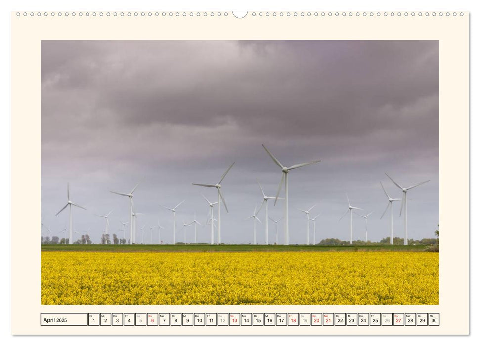 Windkraft in der Landschaft Ostfrieslands (CALVENDO Premium Wandkalender 2025)