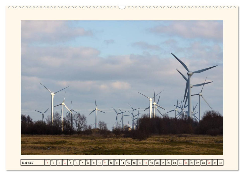 Windkraft in der Landschaft Ostfrieslands (CALVENDO Premium Wandkalender 2025)