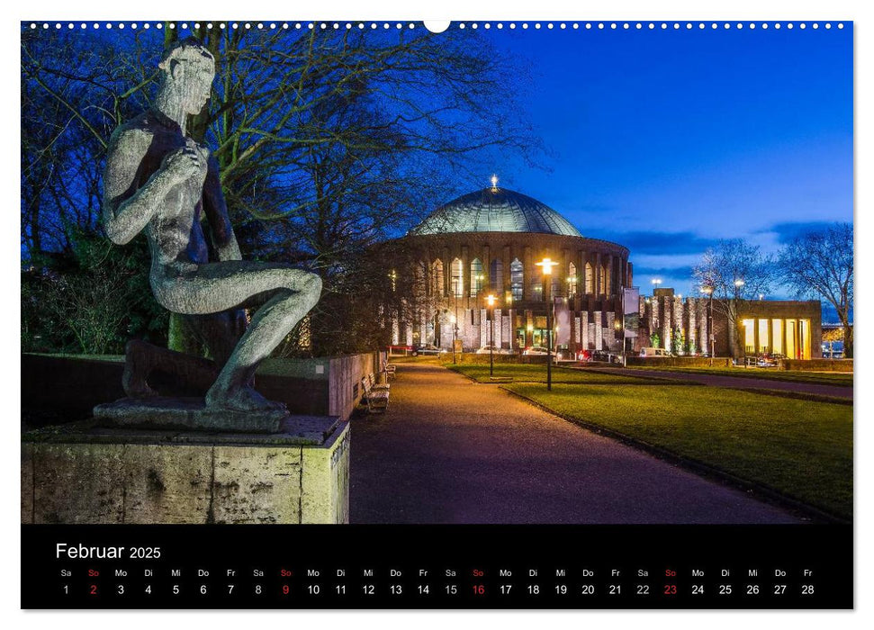 Düsseldorf - Ansichten am Abend (CALVENDO Premium Wandkalender 2025)