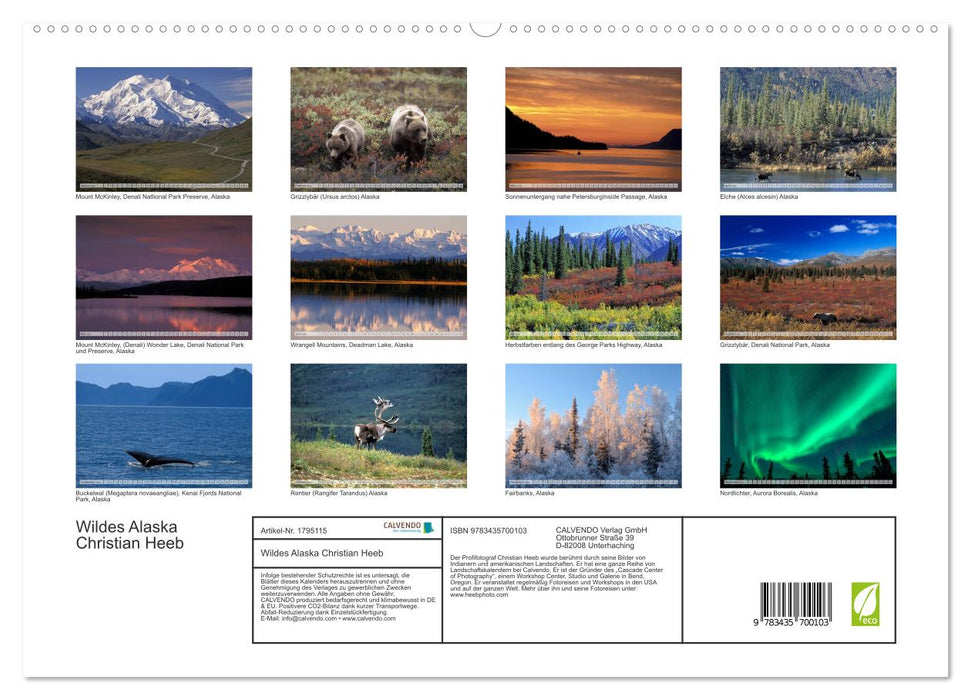 Wildes Alaska Christian Heeb (CALVENDO Premium Wandkalender 2025)