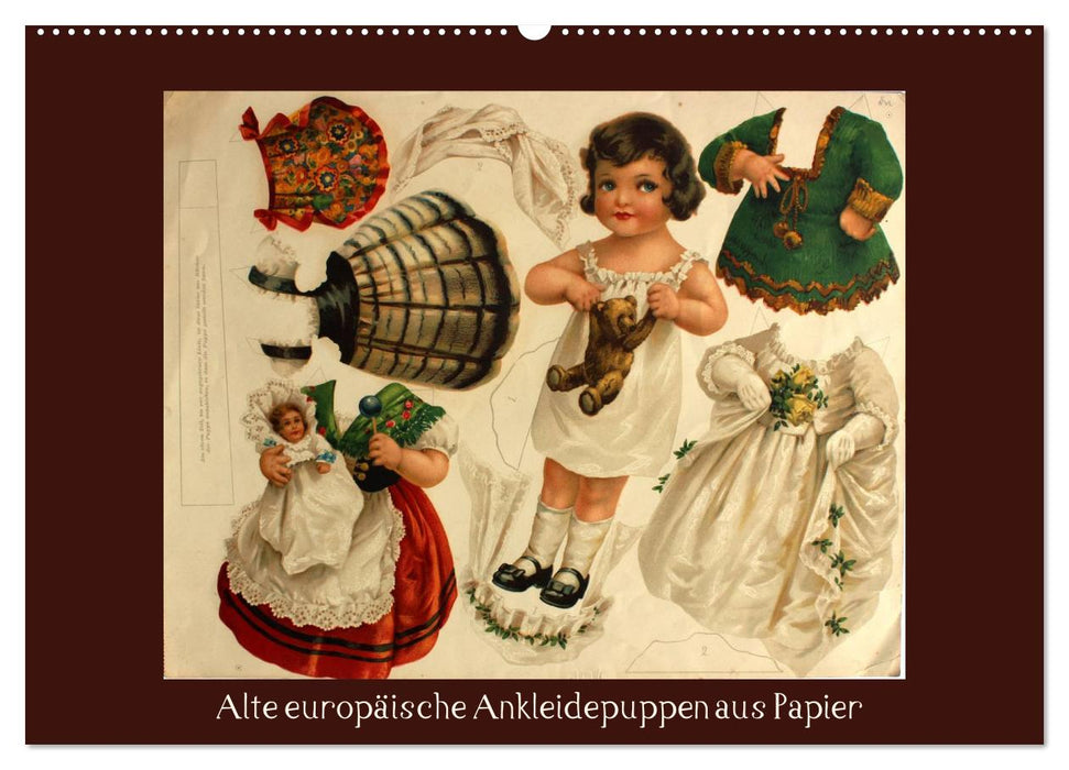 Alte europäische Ankleidepuppen aus Papier (CALVENDO Wandkalender 2025)