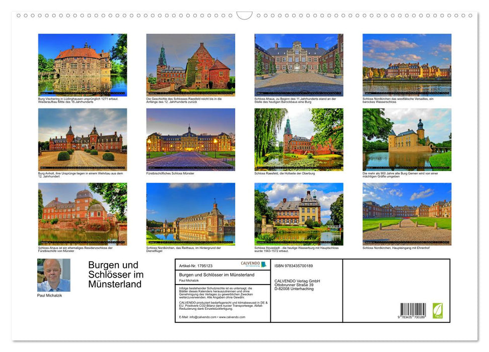 Burgen und Schlösser im Münsterland (CALVENDO Wandkalender 2025)