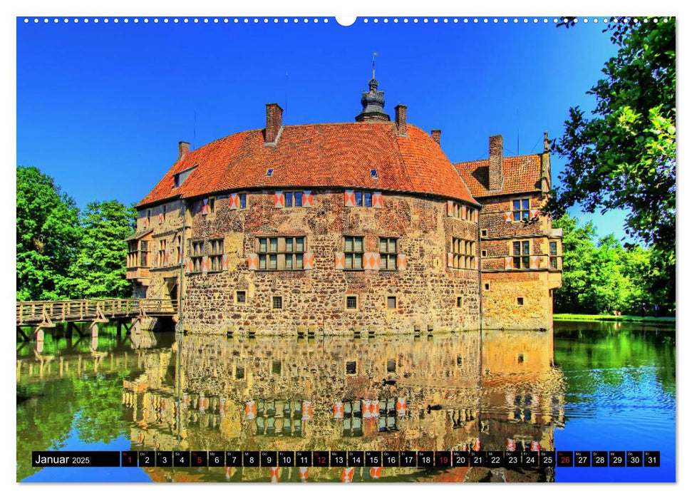 Burgen und Schlösser im Münsterland (CALVENDO Wandkalender 2025)