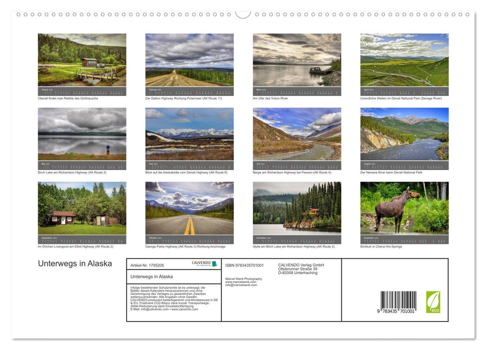 Unterwegs in Alaska (CALVENDO Premium Wandkalender 2025)