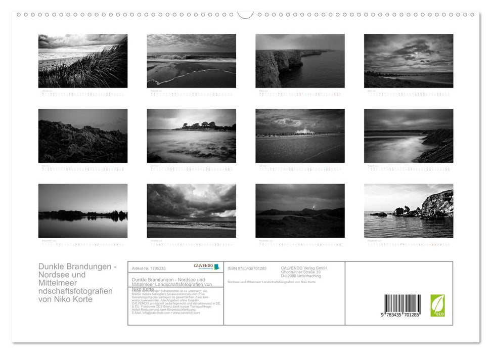 Dunkle Brandungen - Nordsee und Mittelmeer Landschaftsfotografien von Niko Korte (CALVENDO Premium Wandkalender 2025)