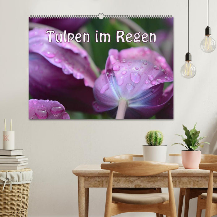 Tulpen im Regen (CALVENDO Wandkalender 2025)