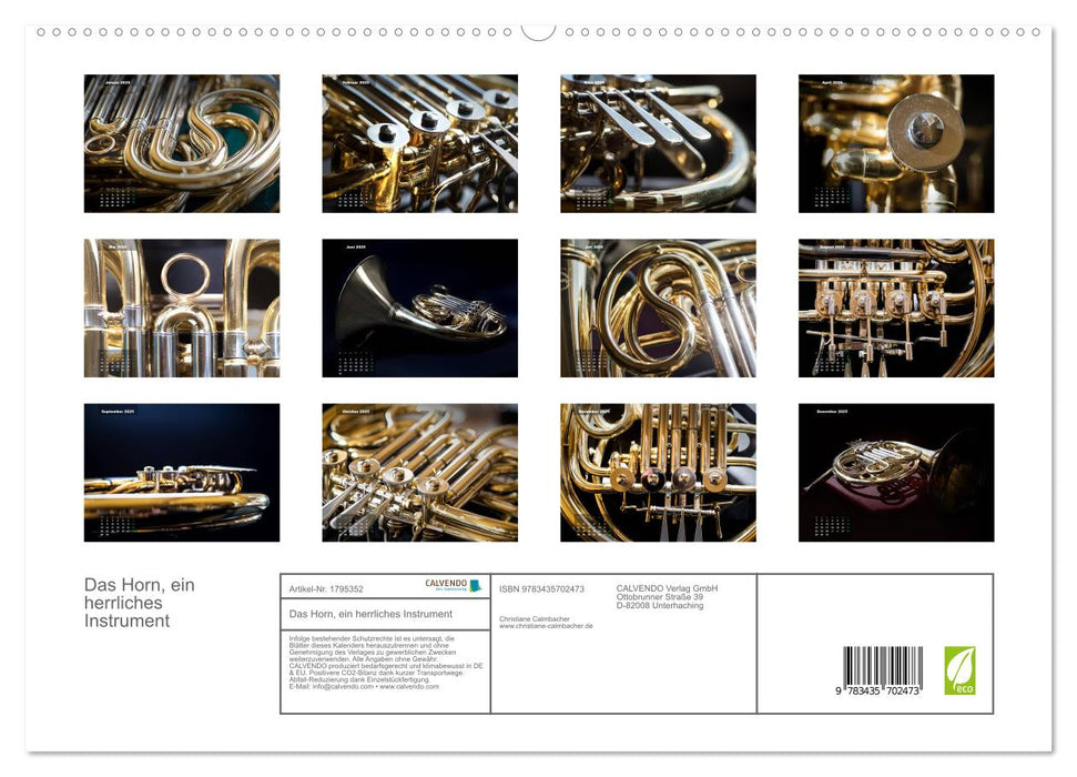 Das Horn, ein herrliches Instrument (CALVENDO Premium Wandkalender 2025)