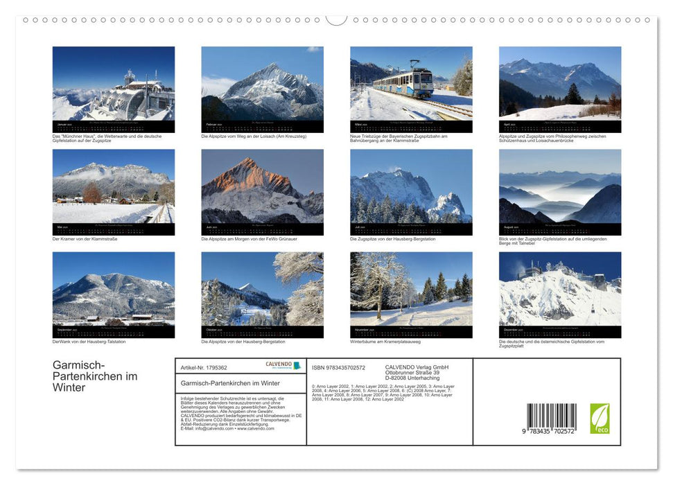 Garmisch-Partenkirchen im Winter (CALVENDO Premium Wandkalender 2025)