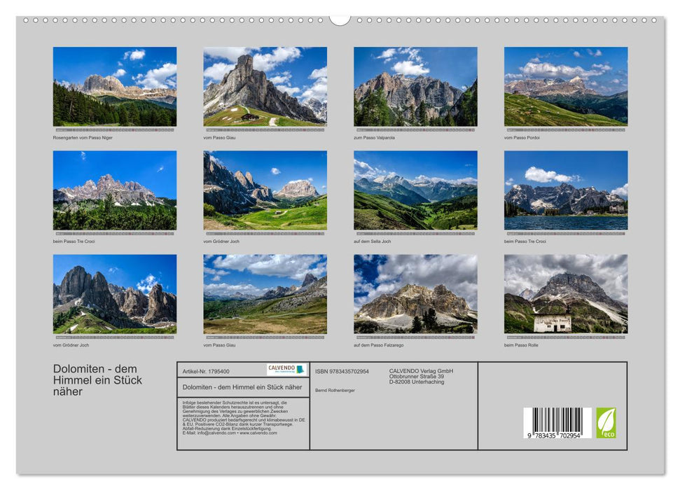 Dolomiten - dem Himmel ein Stück näher (CALVENDO Premium Wandkalender 2025)