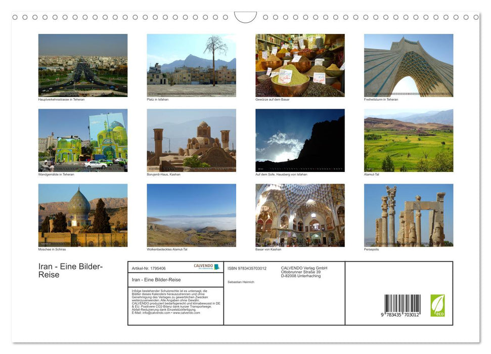 Iran - Eine Bilder-Reise (CALVENDO Wandkalender 2025)