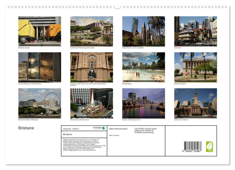 Brisbane (CALVENDO Premium Wandkalender 2025)