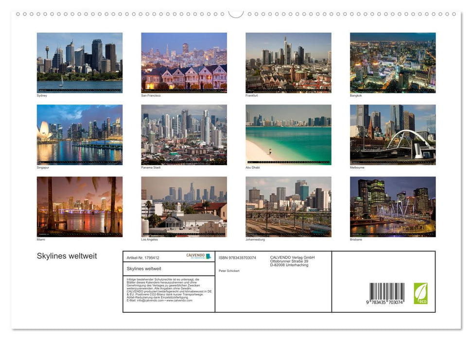 Skylines weltweit (CALVENDO Premium Wandkalender 2025)