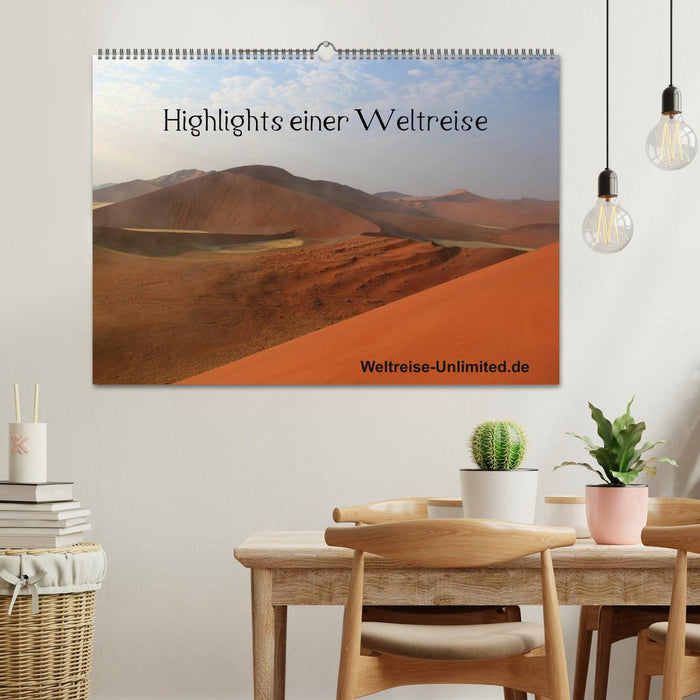 Highlights einer Weltreise (CALVENDO Wandkalender 2025)