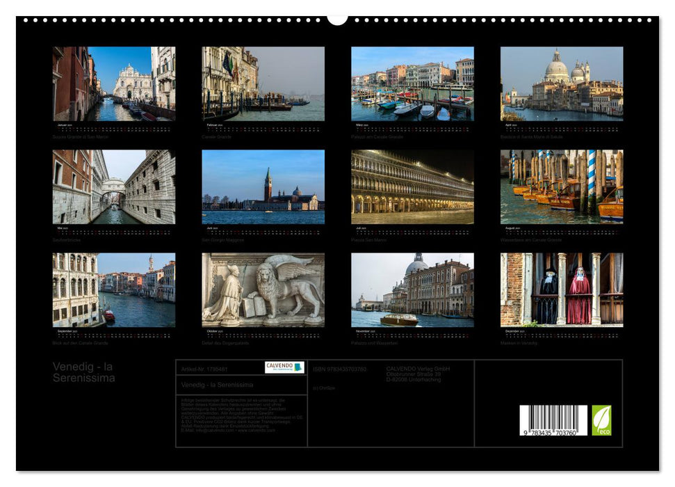 Venedig - la Serenissima (CALVENDO Premium Wandkalender 2025)