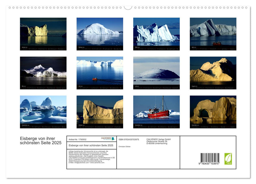 Eisberge von ihrer schönsten Seite 2025 (CALVENDO Premium Wandkalender 2025)