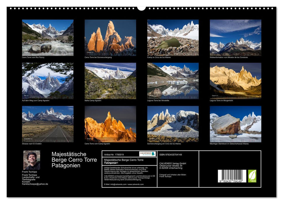 Majestätische Berge Cerro Torre Patagonien (CALVENDO Premium Wandkalender 2025)