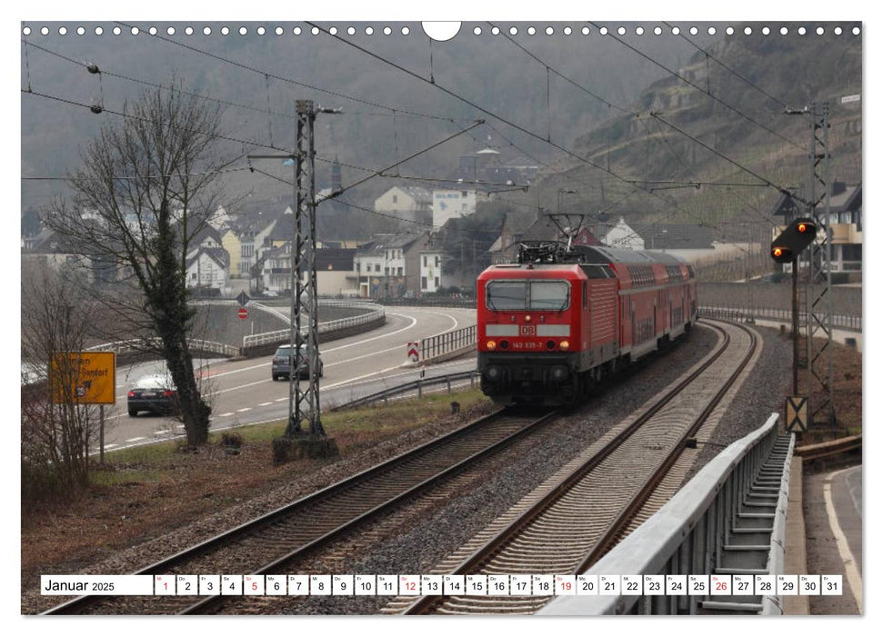 Eisenbahn an Rhein und Mosel 2025 (CALVENDO Wandkalender 2025)