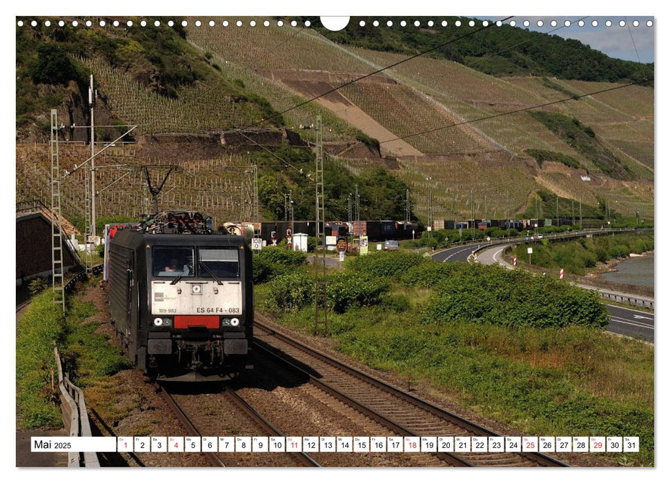 Eisenbahn an Rhein und Mosel 2025 (CALVENDO Wandkalender 2025)